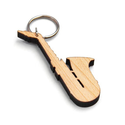 Berben Design Sleutelhanger Saxofoon - Esdoorn - 6.5 x 3 x 0.6cm