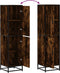 vidaXL - Hoge - kast - 35,5x35x139 - cm - bewerkt - hout - en - metaal - gerookt - eiken