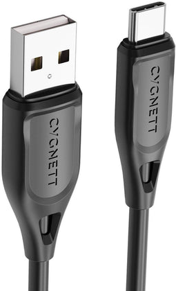 Cygnett USB-A naar USB-C Kabel - 2 Meter - Opladen en Synchroniseren - Zwart