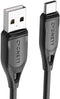 Cygnett USB-A naar USB-C Kabel - 2 Meter - Opladen en Synchroniseren - Zwart