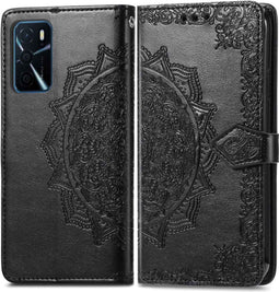 iMoshion Hoesje Geschikt voor Oppo A54s / A16s / A16 Hoesje Met Pasjeshouder - iMoshion Mandala Bookcase - Zwart