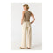 Lulu Hoge Taille Broek met Opgestikte Zakken – Beige - maat 24/30