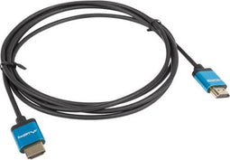 Lanberg CA-HDMI-22CU-0010-BK - HDMI Kabel V2.0 4K SLIM - 1 m - Zwart/Blauw