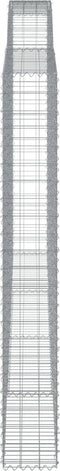 vidaXL - Schanskorven - 2 - st - gewelfd - 400x30x220/240 - cm - ijzer