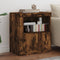 vidaXL - Dressoir - met - LED-verlichting - 60,5x37x67 - cm - gerookt - eikenkleur