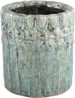 PTMD Rollas Ronde Bloempot - H19 x Ø17 cm - Keramiek - Grijs