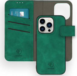 iMoshion Hoesje Geschikt voor iPhone 14 Pro Hoesje Met Pasjeshouder - iMoshion Uitneembare 2-in-1 Luxe Bookcase - Donkergroen