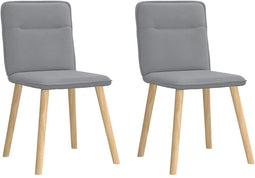 vidaXL - Eetkamerstoelen - 2 - st - stof - lichtgrijs