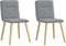 vidaXL - Eetkamerstoelen - 2 - st - stof - lichtgrijs