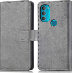iMoshion Hoesje Geschikt voor Motorola Moto G71 Hoesje Met Pasjeshouder - iMoshion Luxe Bookcase - Grijs