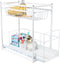 HI keuken/keukenkast organizer uitschuifbaar - wit - 45 x 23 x 45 cm - metaal