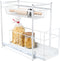 HI keuken/keukenkast organizer uitschuifbaar - wit - 45 x 23 x 45 cm - metaal