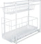 HI keuken/keukenkast organizer uitschuifbaar - wit - 45 x 23 x 45 cm - metaal