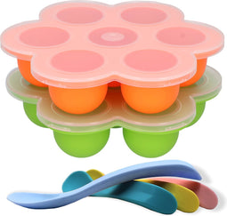 HI NATURE™ Bewaarbakjes babyvoeding - Babyvoedingsaccessoires - Baby bakjes met 4 stuks babylepels - Moedermelk Bewaren - Diepvriesbakjes - Vriezer bakjes - BPA Vrij