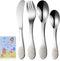 HI NATURE™ Kinder Bestek 4 Delig - Kinderbestek - Kinderbestekset Zilver - Bestekset kinderen - Bestek kinderen - RVS - Zilverwit Edelstaal 18/10