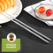HI NATURE™ Luxe Chopsticks Set - Koreaanse Eetstokjes - Herbruikbaar en Vaatwasserbestendig - 5 Paar - Antislip - Metaal / RVS - Zilver