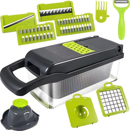 HI NATURE™ Mandoline set 15 delig - Multifunctionele groentesnijder - Uiensnijder | Raspen, Schillers & Snijders | Mandolines keukensnijder - Snijmachine