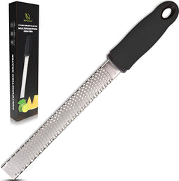 HI NATURE™ Premium Rasp zester - Handrasp lang- Citroenrasp - Kaasrasp - Gemberrasp - Knoflookrasp | Roestvrij staal Zwart