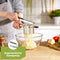 HI NATURE™ Purreestampers - Aardappelpers - Roestvrijstalen Aardappelpers Voor Aardappelpuree Groentepap Met Schijf Met 3 Gaten - Ergonomisch Ontwerp En Siliconen Handvat Pureepers - RVS Pureeknijper / pers