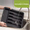 HI NATURE™ Uitschuifbaar Bestekbak met 8 Vakken - Besteklade Organizer - Keukenlade Bestek Organiser - Bestekhouder Keuken - 57 x 38 cm - Kunststof / Zwart