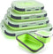 HI NATURE™ Vershoudbakjes set 4 stuks - Bewaarbakjes opvouwbaar - Diepvriesbakjes vierkant - Meal prep bakjes - Lunchbox set - Magnetron bakjes met deksel - BPA Vrij Siliconen vershouddoos - Silicone bakjes - Voedselcontainer