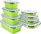 HI NATURE™ Vershoudbakjes set 4 stuks - Bewaarbakjes opvouwbaar - Diepvriesbakjes vierkant - Meal prep bakjes - Lunchbox set - Magnetron bakjes met deksel - BPA Vrij Siliconen vershouddoos - Silicone bakjes - Voedselcontainer
