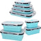 HI NATURE™ Vershoudbakjes set 4 stuks - Bewaarbakjes opvouwbaar - Diepvriesbakjes vierkant - Meal prep bakjes - Lunchbox set - Magnetron bakjes met deksel - BPA Vrij Siliconen vershouddoos - Silicone bakjes - Voedselcontainer