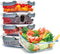 HI NATURE™ Vershoudbakjes set Glas - Meal Prep Bakjes - Luchtdicht vershouddoos van glas - Diepvriesbakjes - BPA Vrije Magnetronbakjes - Bewaarbakjes met deksel | 1L - Glas - 5 Stuks