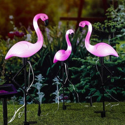 HI Solar Led Flamingo Tuinlampen - 3 stuks - Tuinverlichting