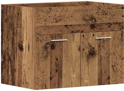 vidaXL - Wastafelkast - 60x38,5x46 - cm - bewerkt - hout - oud - houtkleurig