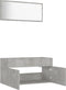 vidaXL - 2-delige - Badkamermeubelset - bewerkt - hout - betongrijs
