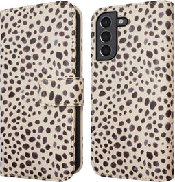 iMoshion Hoesje Geschikt voor Samsung Galaxy S21 Hoesje Met Pasjeshouder - iMoshion Design Bookcase smartphone - Meerkleurig / Black And White Dots