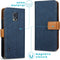 iMoshion Hoesje Geschikt voor Samsung Galaxy S5 Plus / S5 Neo / S5 Hoesje Met Pasjeshouder - iMoshion Luxe Canvas Bookcase - Donkerblauw