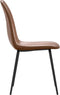 vidaXL - Eetkamerstoelen - 2 - st - 45x54,5x83 - cm - kunstleer - glanzend - bruin