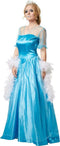 dressforfun IJsprinses XL - verkleedkostuum - zijdig glanzend - blauw/wit
