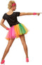 Dressforfun Vrouwenkostuum - Jaren 80 Popster - Minikleed met zweetbandjes - Maat L