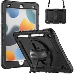 Accezz Rugged Backcover - Hoes met schouderstrap - Ingebouwde screenprotector - Zwart