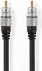 Nedis Digitale Audiokabel - RCA Male - RCA Male - Verguld - 10.0 m - Rond - PVC - Antraciet - Doos