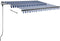 vidaXL - Luifel - vrijstaand - handmatig - uittrekbaar - 350x250 - cm - blauw - en - wit