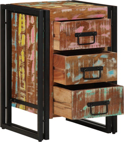 vidaXL - Nachtkastje - - - Kleurrijk, - 40x35x50 - cm, - Massief - Hout, - Gerecycled