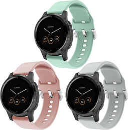 iMoshion Siliconen bandje Multipack voor de Garmin Vivoactive 4L - Grijs / Turquoise / Roze