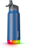 Hidrate Spark Straw slimme waterfles - Roestvrij staal - 946ml - LED verlichting - Deep Blue