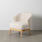 Leunstoel Crème Natuurlijk Rubberwood Foam Weefsel 71 x 75 x 76 cm