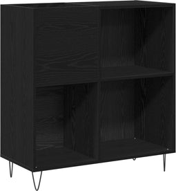 vidaXL - Recordkast - Zwart - Eiken - 84.5x38x90 - cm - Verwerkt - Hout