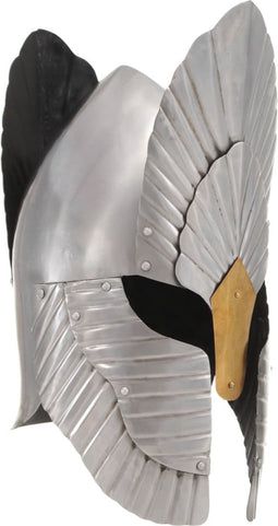 Ridderhelm middeleeuws replica LARP staal zilverkleurig