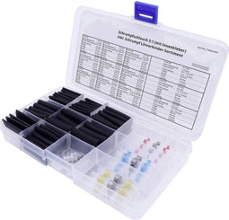 TRU COMPONENTS T1902CA001 Krimpkous assortiment Zwart Krimpverhouding:3:1 135 onderdelen