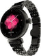 HiFuture Aura Smartwatch dames, 1,08 inch roestvrijstalen AMOLED-display, Stappenteller, Hartslagmeter, polshartslagmeter, echte Sp02-sensoren, IP68 waterdicht, activiteitenteller, magnetische lading compatibel met Android en iOS, kleur (Zwart)