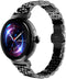 HiFuture Aura Smartwatch dames, 1,08 inch roestvrijstalen AMOLED-display, Stappenteller, Hartslagmeter, polshartslagmeter, echte Sp02-sensoren, IP68 waterdicht, activiteitenteller, magnetische lading compatibel met Android en iOS, kleur (Zwart)
