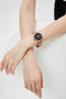 HiFuture Aura Smartwatch dames, 1,08 inch roestvrijstalen AMOLED-display, Stappenteller, Hartslagmeter, polshartslagmeter, echte Sp02-sensoren, IP68 waterdicht, activiteitenteller, magnetische lading compatibel met Android en iOS, kleur (Zwart)