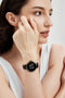 HiFuture Aura Smartwatch dames, 1,08 inch roestvrijstalen AMOLED-display, Stappenteller, Hartslagmeter, polshartslagmeter, echte Sp02-sensoren, IP68 waterdicht, activiteitenteller, magnetische lading compatibel met Android en iOS, kleur (Zwart)
